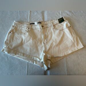 wild fable Off-White Denim Roll-Hem Shorts